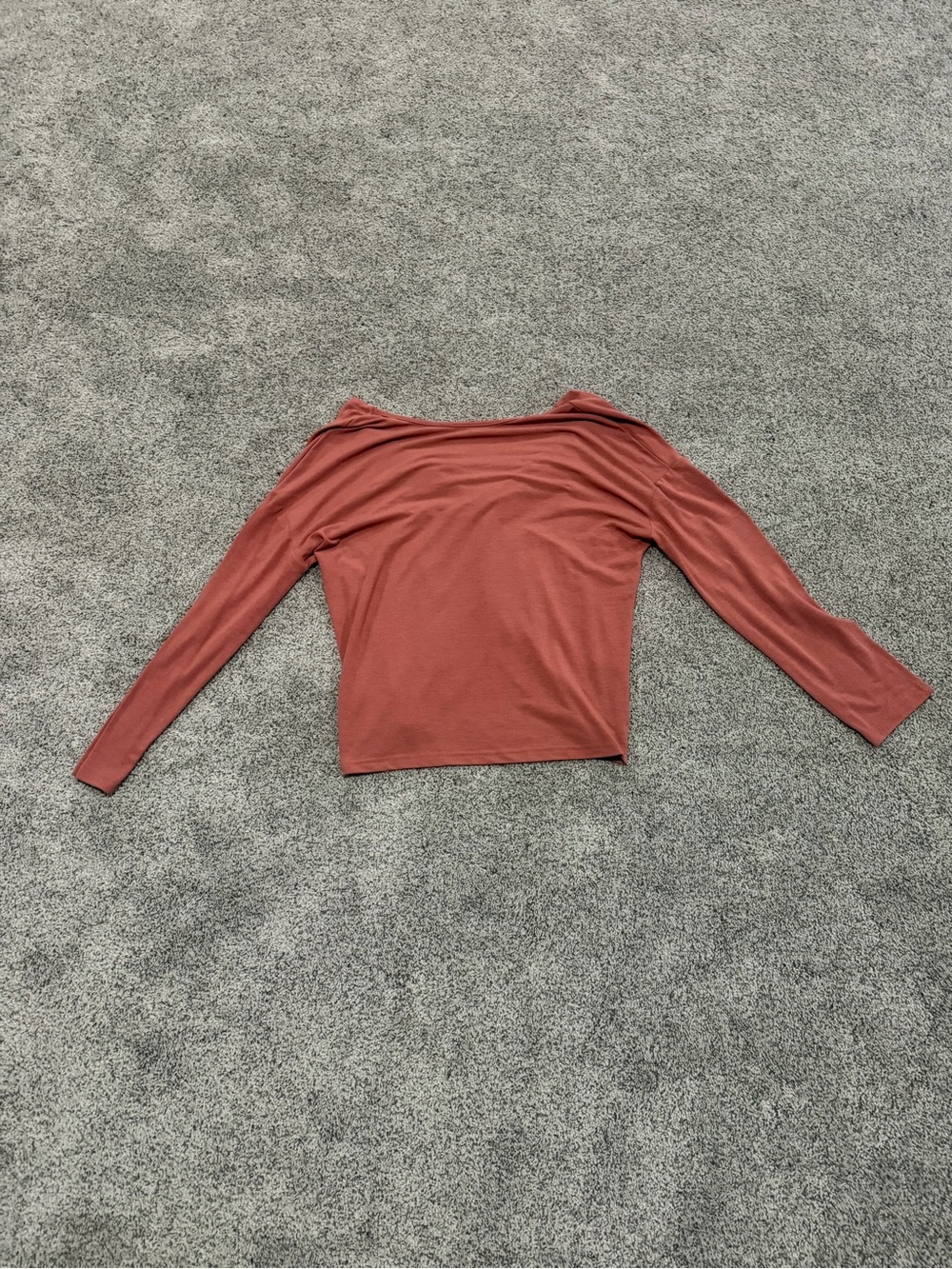 SHEIN Rust Long Sleeve Boatneck Top